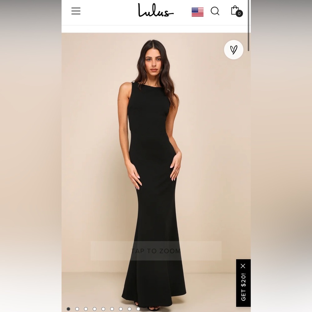 Lulu's Love In Your Eyes Black Knotted Mermaid Maxi Dress